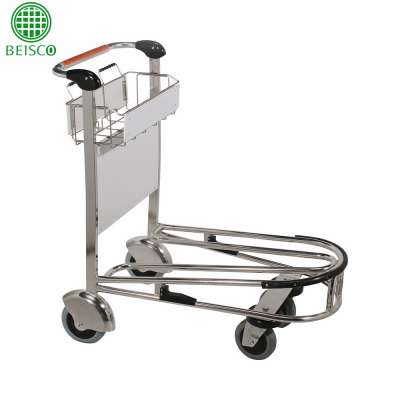 Popular Hand Brake Stainless steel Airport Luggage Trolley Cart